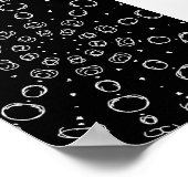 Abstract Monochrome White Mandala Geometric Patter ポスター (角)