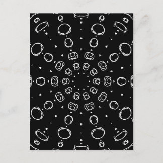 Abstract Monochrome White Mandala Geometric Patter ポストカード
