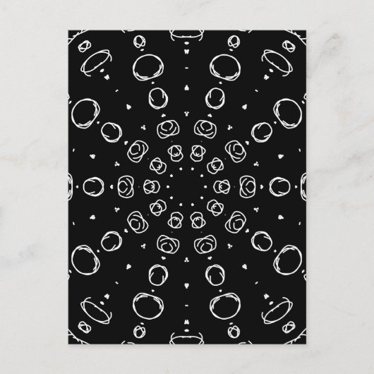 Abstract Monochrome White Mandala Geometric Patter ポストカード (正面)