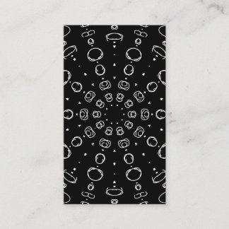 Abstract Monochrome White Mandala Geometric Patter 名刺
