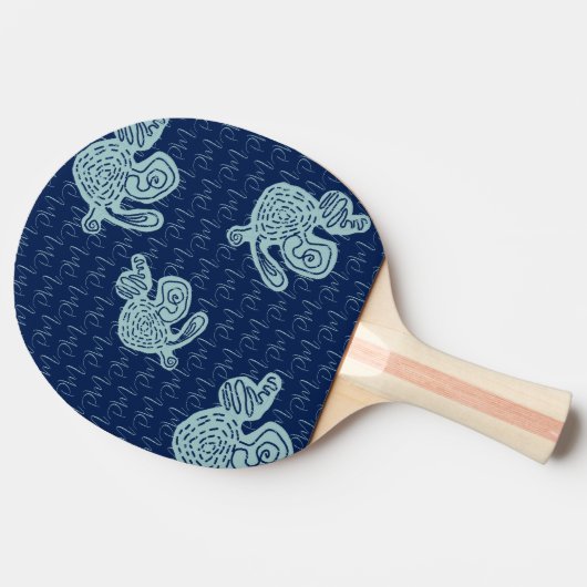 Abstract Monogram Pattern 卓球ラケット (横)