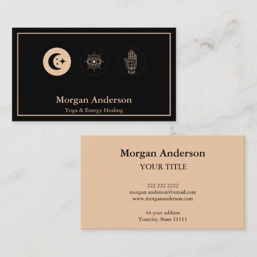 Abstract Moon Phase Gold Spiritual Energie Heiler  名刺 (正面/裏面)
