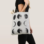 Abstract Moon Phases Wall Art Poster | Minimal Cel トートバッグ (クローズアップ)