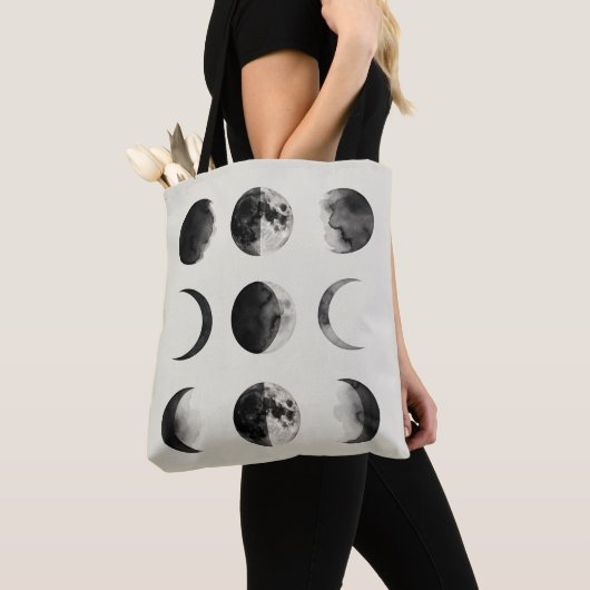 Abstract Moon Phases Wall Art Poster | Minimal Cel トートバッグ (クローズアップ)