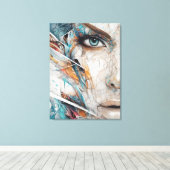 Abstract mosaic woman face paintiImpressão em Tela キャンバスプリント (インサイチュ (ウッドフロア))