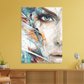 Abstract mosaic woman face paintiImpressão em Tela キャンバスプリント (インサイチュ (リビング))
