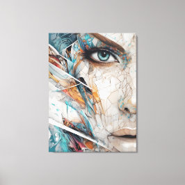 Abstract mosaic woman face paintiImpressão em Tela キャンバスプリント