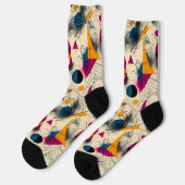 Abstract Motion Socks in Magenta, Orange, and Blue ソックス (左)