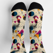 Abstract Motion Socks in Magenta, Orange, and Blue ソックス (上部)