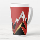 Abstract Mountain Range Red Black Gold カフェラテマグ (右アングル)