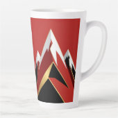 Abstract Mountain Range Red Black Gold カフェラテマグ (右)