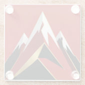 Abstract Mountain Range Red Black Gold ガラスコースター (裏面)