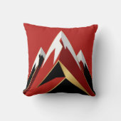 Abstract Mountain Range Red Black Gold クッション (正面)
