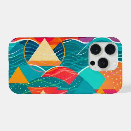 Abstract Mountains and River iPhoneケース (裏面横)