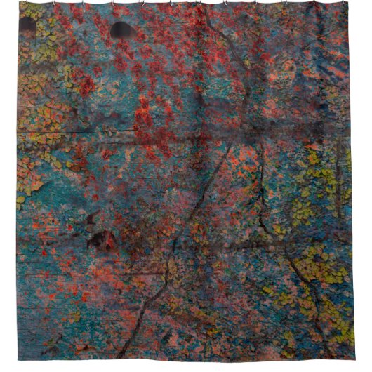 Abstract multicolor grunge background with abstrac シャワーカーテン (正面)
