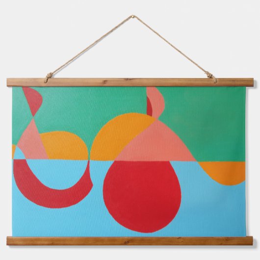 Abstract Music Treble Clef Tapestry 吊り下げ型タペストリー (正面)