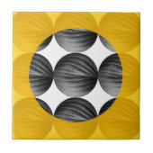 Abstract Mustard Yellow and Grey タイル (正面)