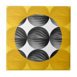 Abstract Mustard Yellow and Grey タイル