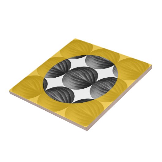 Abstract Mustard Yellow and Grey タイル (側面)