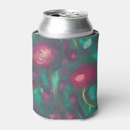 Abstract muted red roses  缶クーラー (缶正面)