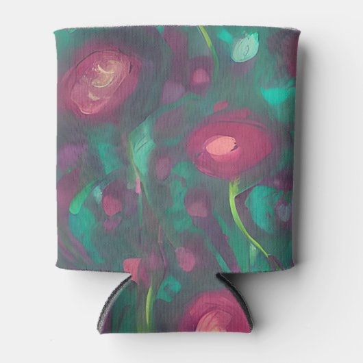 Abstract muted red roses  缶クーラー (正面)