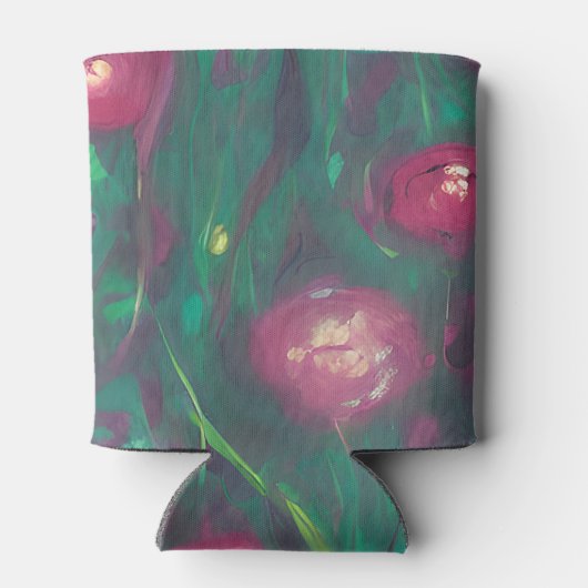 Abstract muted red roses  缶クーラー (裏面)