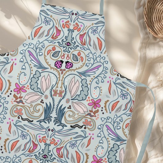 Abstract Nature Illustrated All-over Pattern エプロン