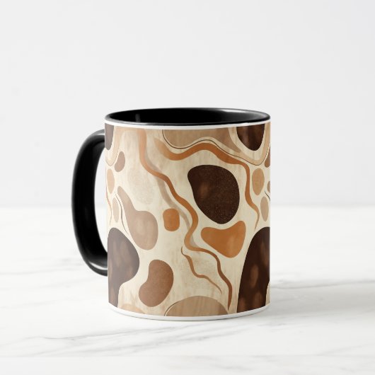 Abstract Nature Motif Mug – Soft Organic Elements マグカップ (正面左)