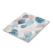 Abstract Nautical Beach Blue Peach Distressed (1) タイル (側面)