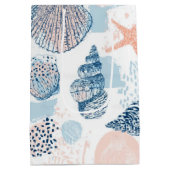 Abstract Nautical Beach Blue Peach Distressed (1) ミディアムペーパーバッグ (裏面)