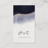 Abstract Navy Gold Watercolor Gift Certificate 名刺 (正面)