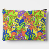 Abstract Neon Doodle Maze Pattern アクセサリーポーチ (正面)