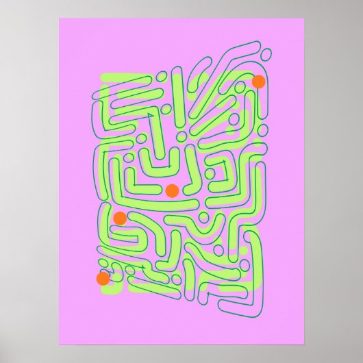 Abstract Neon Doodles ポスター (正面)