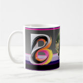 Abstract Neon Fluid Letter B Feather コーヒーマグカップ (左)