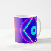Abstract Neon Geometric Mug-Modern Bold Neon Shape コーヒーマグカップ (正面右)