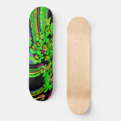 Abstract Neon Green Flowers Dd Brand Skateboard スケートボード (正面)