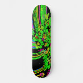 Abstract Neon Green Flowers Dd Brand Skateboard スケートボード (正面)