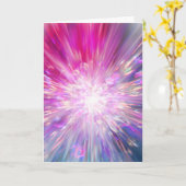Abstract Neon Pink and Blue Energy Blast Graphic カード (黄色い花)