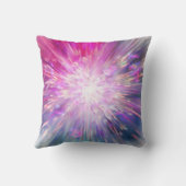 Abstract Neon Pink and Blue Energy Blast Graphic クッション (裏面)