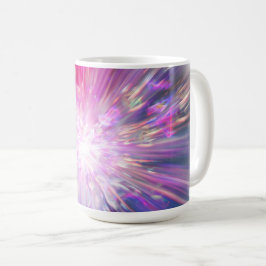 Abstract Neon Pink and Blue Energy Blast Graphic コーヒーマグカップ