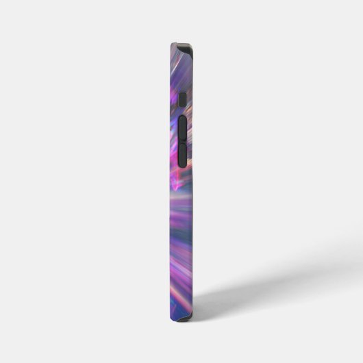 Abstract Neon Pink and Blue Energy Blast Graphic iPhoneケース (左側面)