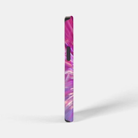 Abstract Neon Pink and Blue Energy Blast Graphic iPhoneケース (右側面)