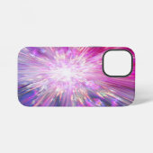 Abstract Neon Pink and Blue Energy Blast Graphic iPhoneケース (裏面横)