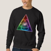 Abstract Neon Rainbow Triangle Geometric Prism Art スウェットシャツ (正面)