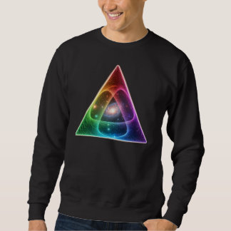 Abstract Neon Rainbow Triangle Geometric Prism Art スウェットシャツ