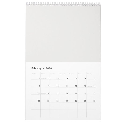 Abstract New Year 2026 カレンダー (2月 2026)