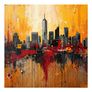 Abstract New York City Skyline フォトプリント