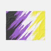 Abstract Nonbinary Pride Flag     フリースブランケット (正面(横))