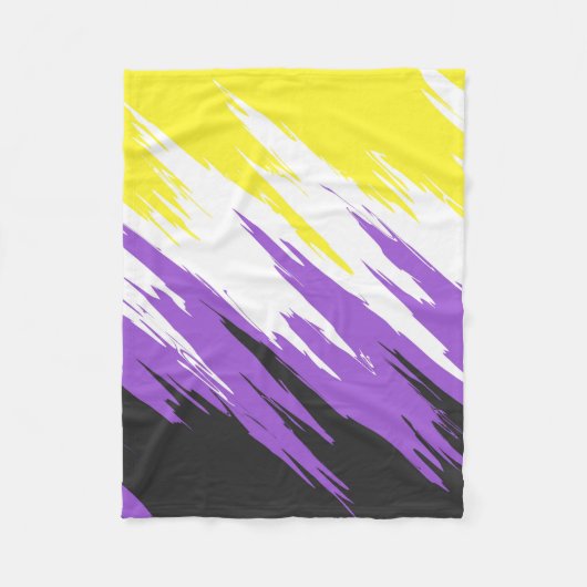 Abstract Nonbinary Pride Flag     フリースブランケット (正面)