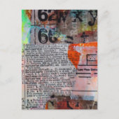 Abstract Numbers Letters Grunge collage  ポストカード (正面)